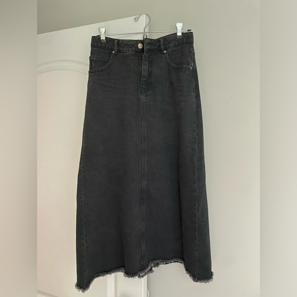 Classic Black Denim Skirt